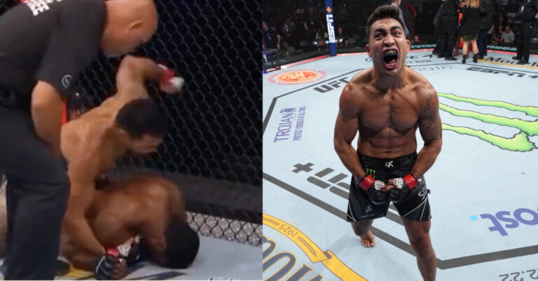 ‘Puna’ Soriano Flattens Dalcha Lungiambula With A Monsterous Left Hand – UFC Long Island Highlights