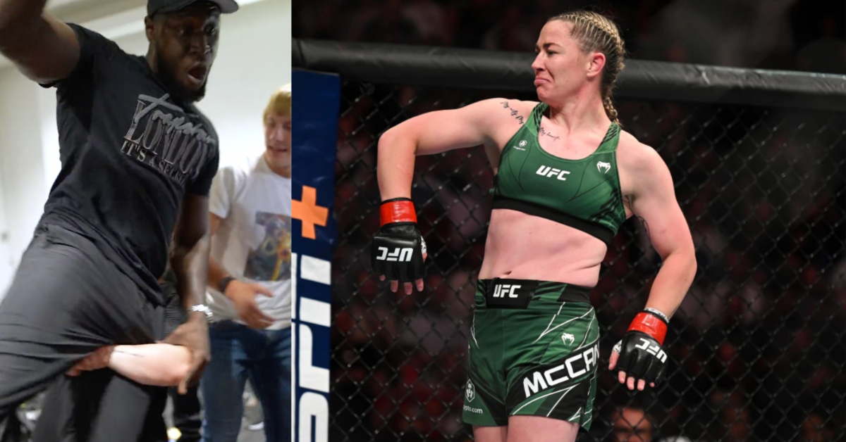 Watch | Molly McCann Attempts To Land High Crotch Takedown On Stormzy After UFC London Win 1 Molly McCann, Stormzy