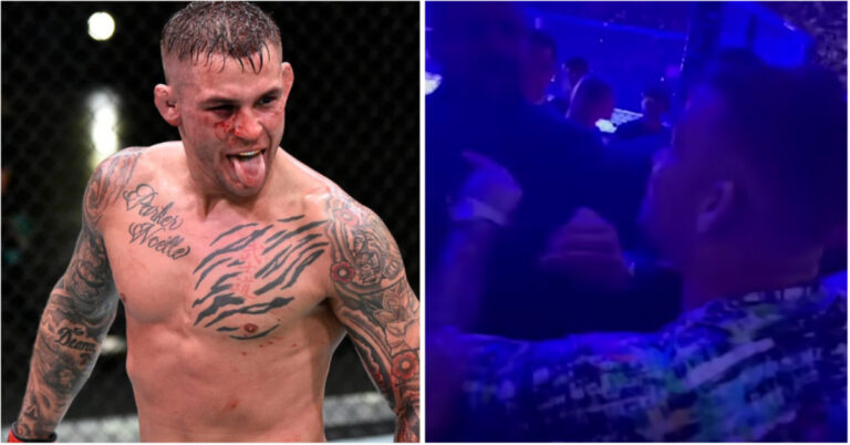 Watch: Dustin Poirier & Michael Chandler Separated By Security At UFC 276 After Confrontation