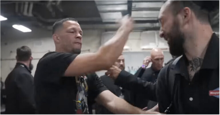 Watch: Nate Diaz Slap Nelk’s MMA Reporter Backstage At UFC 276