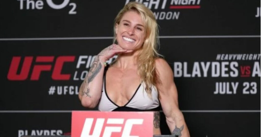 Hannah Goldy Auctions Off Undergarments Worn To UFC London Weigh ins On