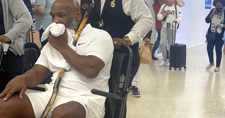 Boxing Icon Mike Tyson Spotted In A Wheelchair At The Miami Airport