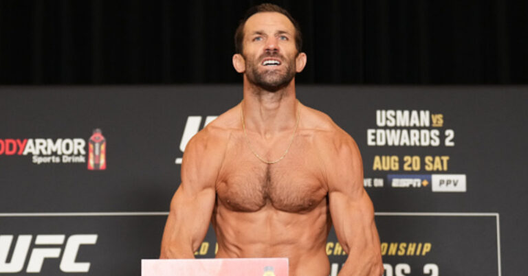 Watch: Luke Rockhold gets fired up at the official UFC 278 weigh-in; ‘What you want?! F*cking let’s go!’