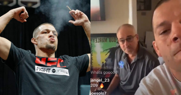 Watch: Nate Diaz goes live smoking weed while a USADA rep waits to collect his urine sample