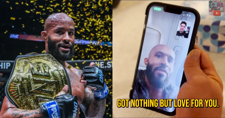 Watch: Demetrious Johnson celebrates ONE Championship title KO with Henry Cejudo