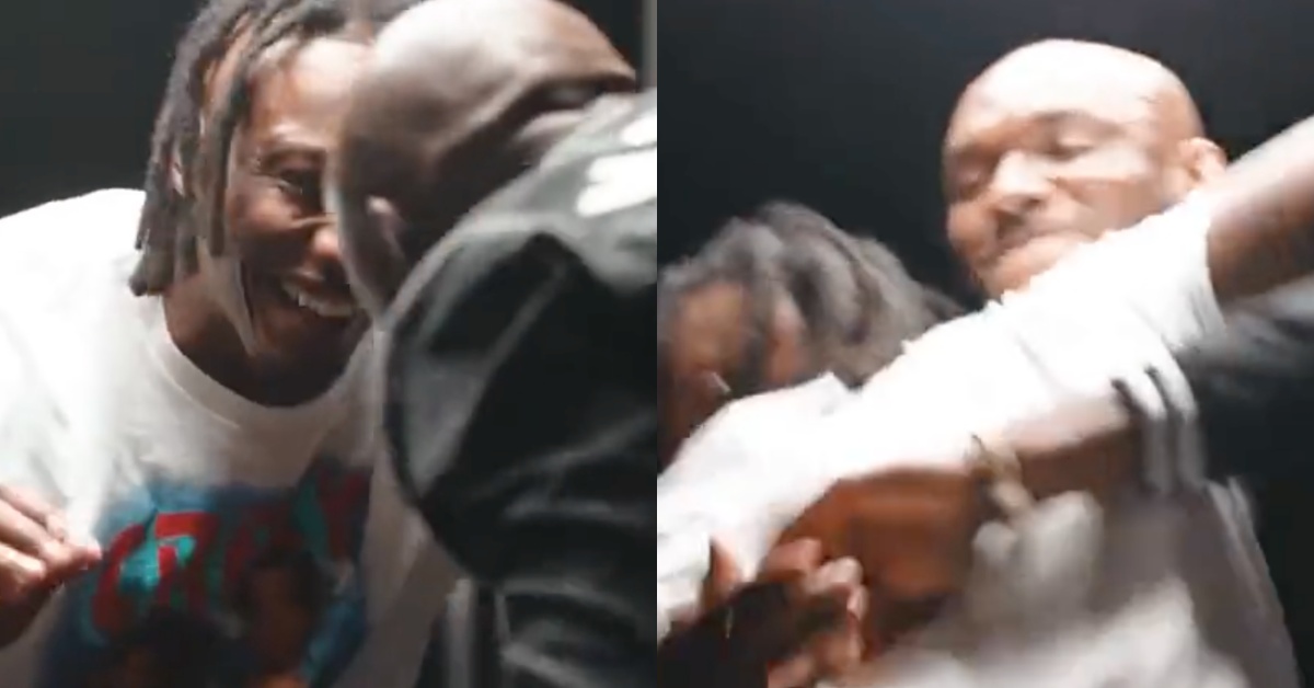 Video - Ex-NFL wide receiver Brandon Marshall tries to wrestle UFC champion Kamaru Usman in awkward tangle 1 Kamaru Usman