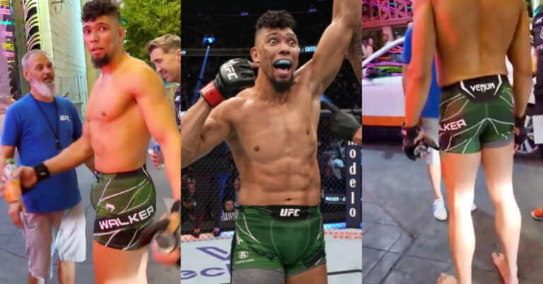 Johnny Walker kicked out of arena following UFC 279 win, left to walk Vegas barefoot