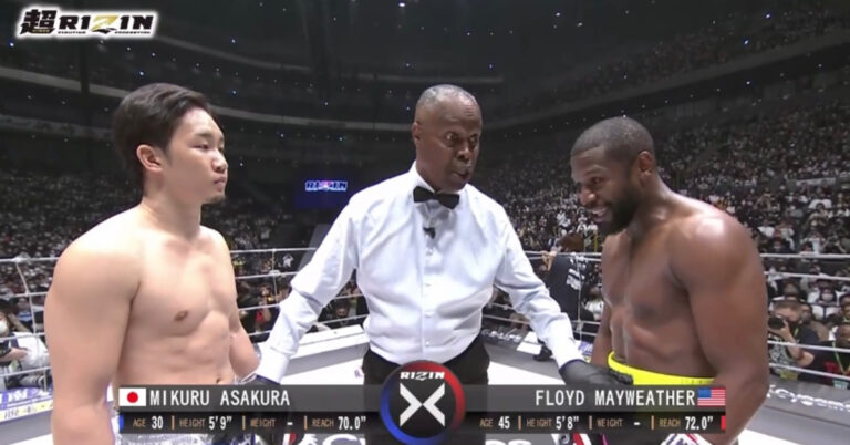 Floyd Mayweather Lands A TKO Win Over Mikuru Asakura | Super Rizin Highlights