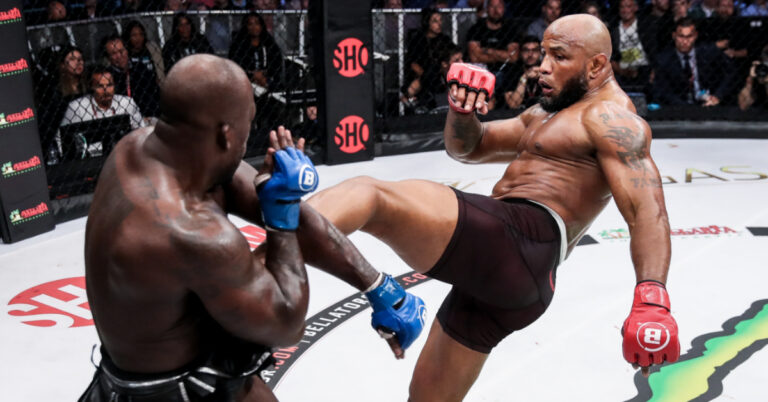 Yoel Romero lands brutal ground strikes KO win against Melvin Manhoef – Bellator 285 Highlights