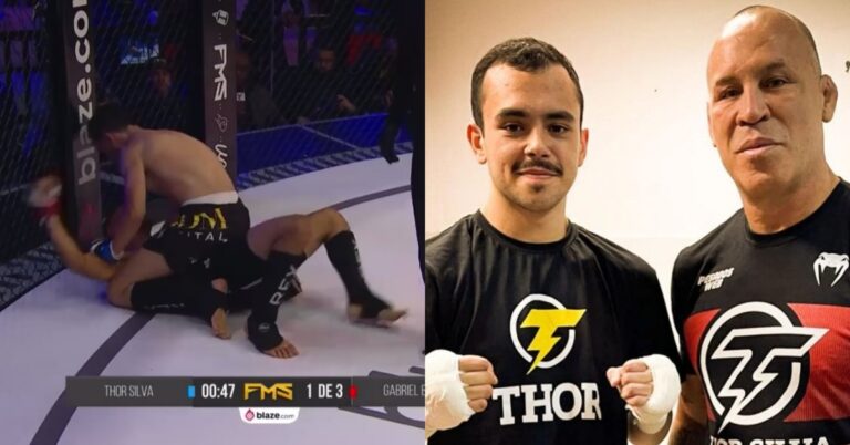 Video – Wanderlei Silva’s son Thor Silva scores knockout victory in amateur MMA debut in Brazil