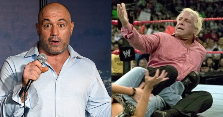 Joe Rogan isn’t a fan of Ric Flair’s ‘dumb’ signature wrestling move: “He’s literally giving up an inside heel hook”