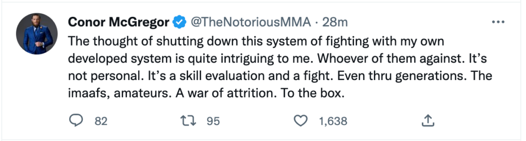 Conor McGregor UFC 280 tweets 2022 10 22 at 9.08.57 PM