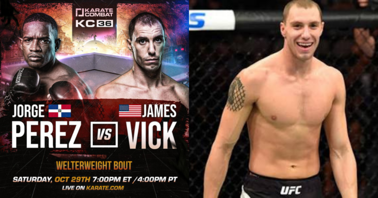 Former UFC fighter James Vick to debut in Karate Combat on October 29
