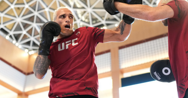 Charles Oliveira gets a boisterous round of boos during the UFC 280 open workout in Abu Dhabi