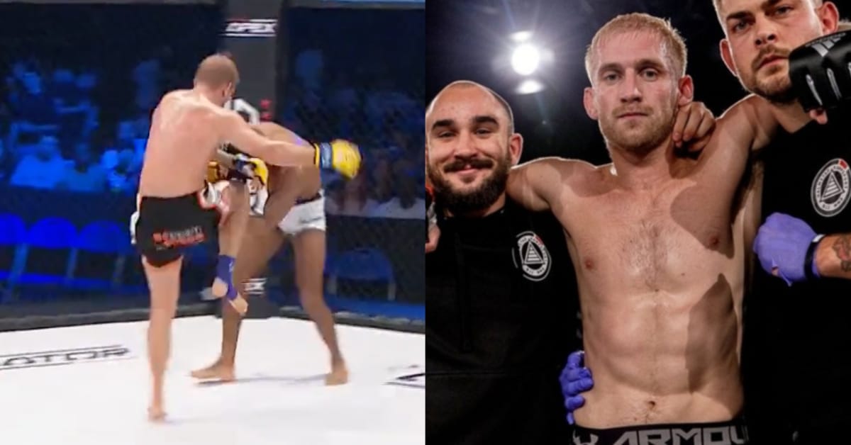 Samuel Bark crumples Manny Akpan with brutal knees - Cage Warriors 146 Highlights 1 Samuel Bark, Cage Warriors