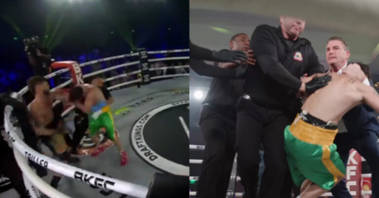 BKFC fighters get into post-fight brawl following disqualification for headbutting