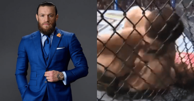 Conor McGregor comments on illegal knee landed on Khabib Nurmagomedov: “Straight to the eye socket. Smashed it in!”