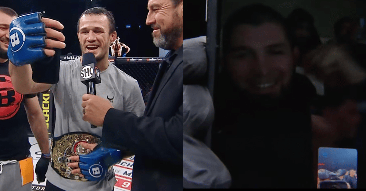 Usman Nurmagomedov defeats Patricky 'Pitbull' to claim Bellator World Title, video calls Khabib in the cage 1 Usman Nurmagomedov khabib