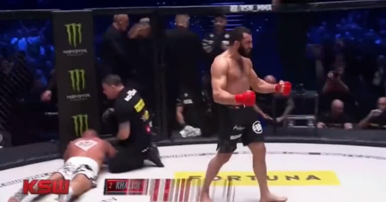 Mamed Khalidov lands huge win, Mariusz Pudzianowski taps to first round strikes – KSW 77 Highlights