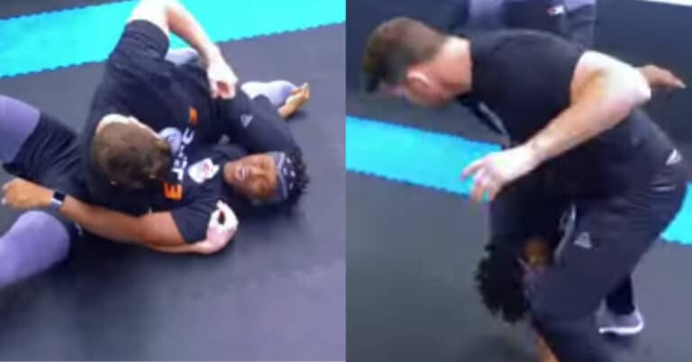 Watch: Michael Bisping ragdolls KSI around the gym