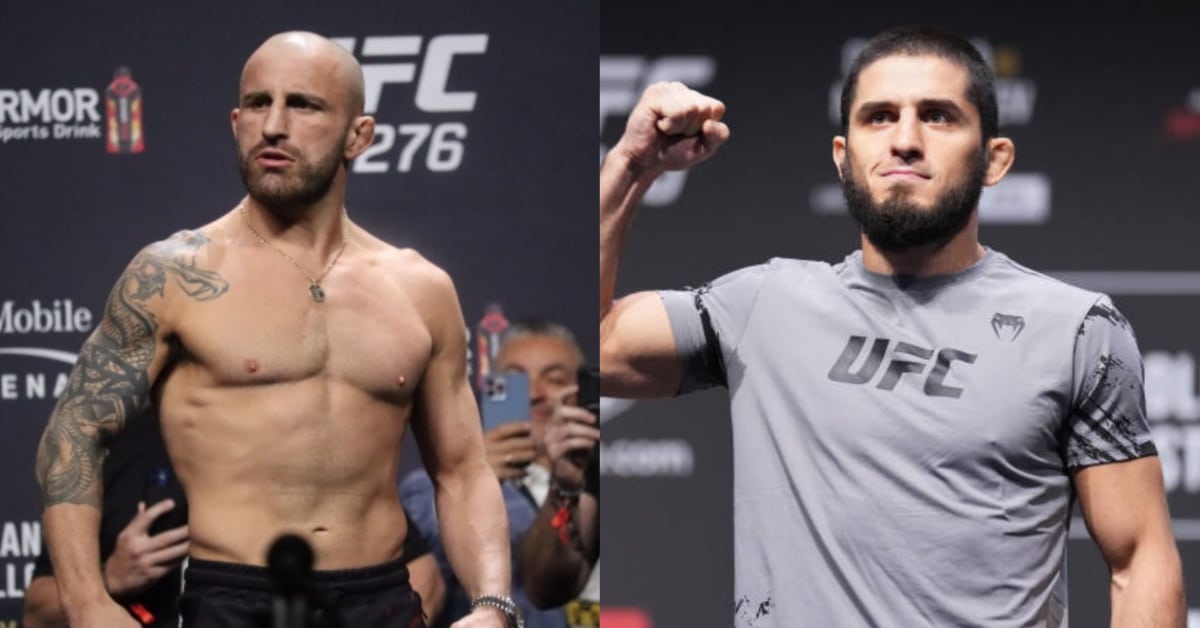 Alexander Volkanovski on his move up to 155lbs: "The mindset, all that type of stuff is just peaked right now and that’s why I think it’s definitely the time." 1 Alex Volkanovski and Islam Makhachev