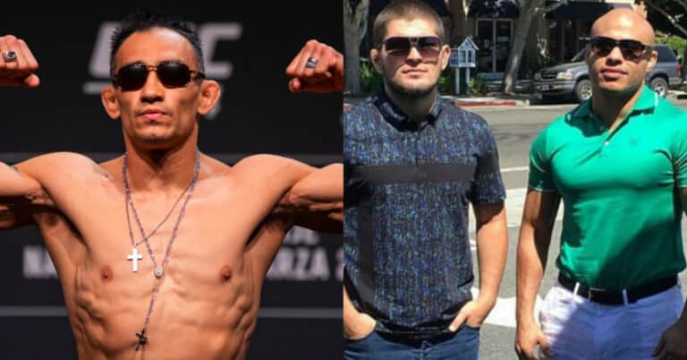 Tony Ferguson claims that Khabib Nurmagomedov and Ali Abdelaziz owe him over $500K: “You c*nts owe me over a half a mil now.”