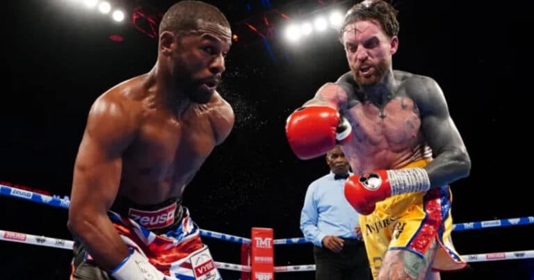 Floyd Mayweather cruises past Aaron Chalmers in front of an almost empty 02 Arena