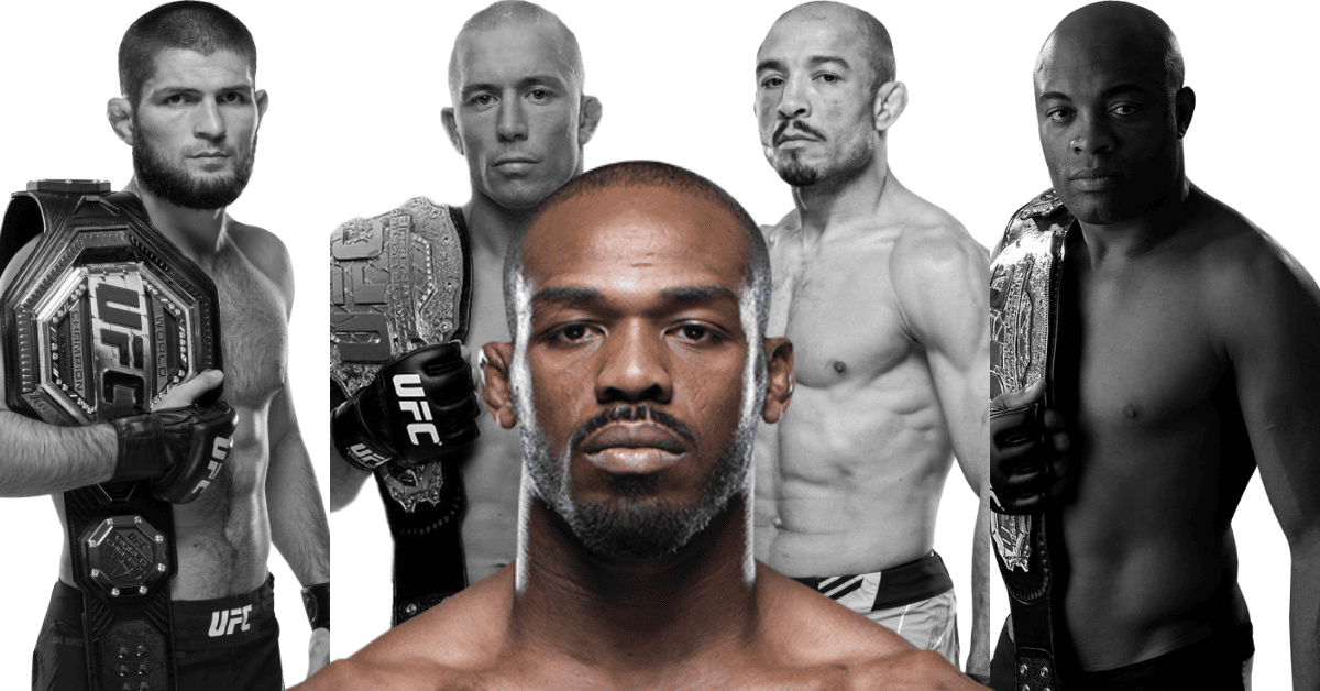 Jon Jones Anderson Silva, Georges St-Pierre, Khabib Nurmagomedov, and Jose Aldo