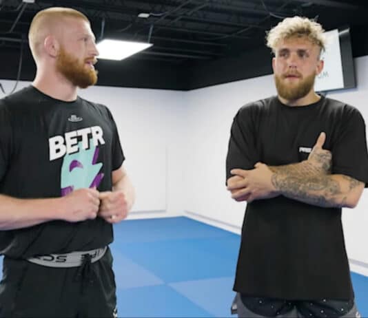 Jake Paul wrestles with UFC star Bo Nickal ahead of MMA debut