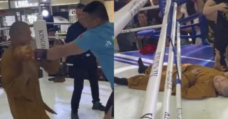 Video – Shaolin monk knocked out by amateur boxer at combat sports event in China