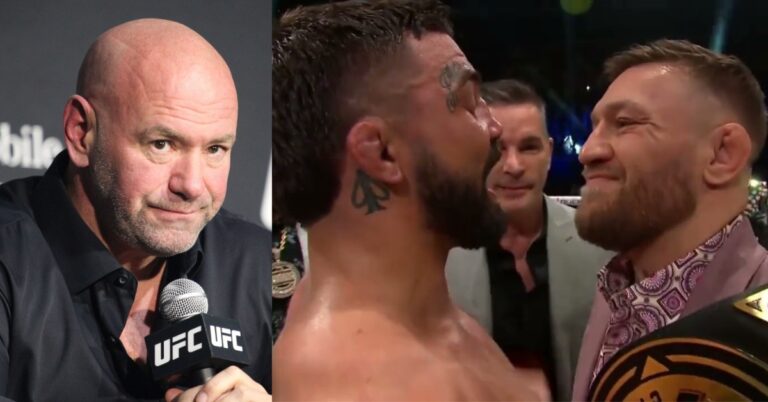 Dana White reacts to Conor McGregor’s viral face off with BKFC brawler Mike Perry: ‘It’s all good’