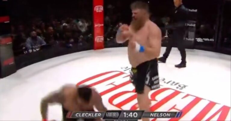 Video – UFC alum Roy Nelson lands stunning KO win over Dillon Cleckler at Gamebred Bareknuckle MMA