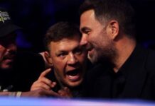 Eddie Hearn involved in row with Conor McGregor ringside after Gary Cully KO loss in Dublin