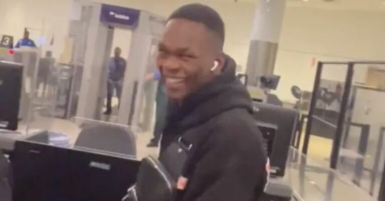 Video – UFC rivals Alex Pereira, Israel Adesanya share awkward run in during chance meeting at airport