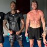 Logan Paul grapples with Israel Adesanya and Alexander Volkanovski UFC