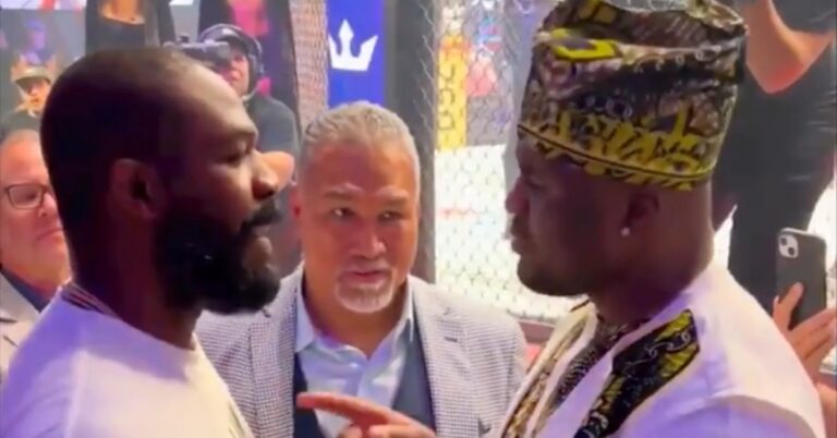 Video – Jon Jones, Francis Ngannou share tense face off at PFL 5: ‘You don’t want no smoke’