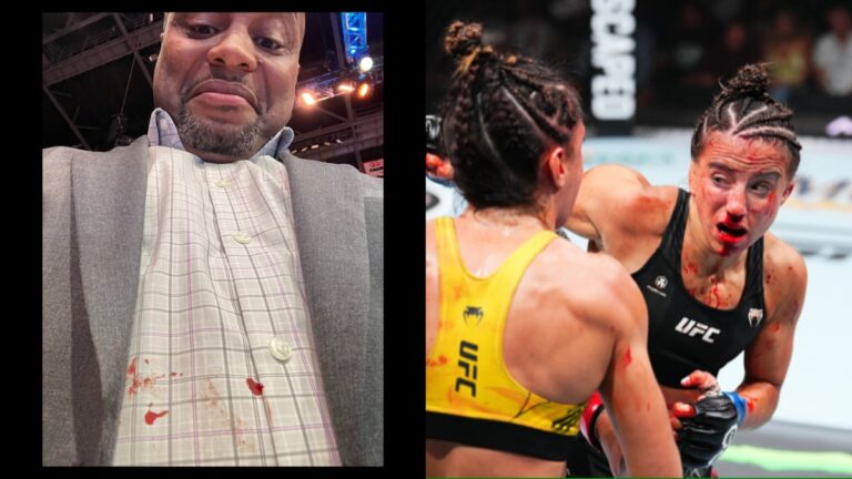 Daniel Cormier reveals bloody shirt after Maycee Barber interview at UFC Jacksonville: ‘Got me’