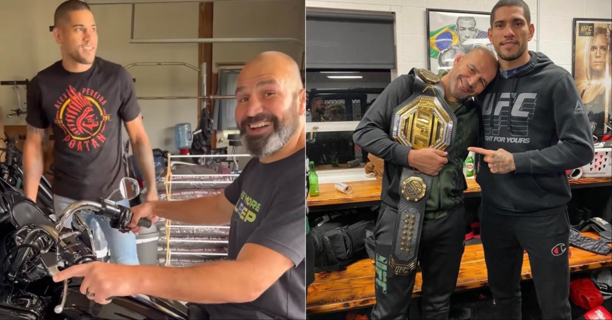 Alex Pereira gifts ex-UFC champion Glover Teixeira a new Harley-Davidson motorcycle, brings him to tears 1 alex pereira