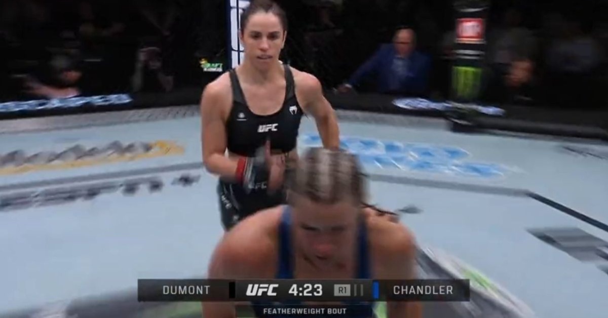 Chelsea Chandler runs from Norma Dumont at UFC Vegas 77 gets meme'd instantly