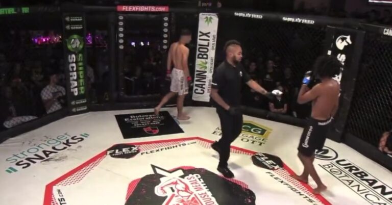 MMA fighter disqualified after cup repeatedly falls out of shorts at Flex Fights event