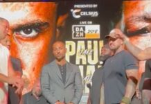 Nate Diaz calls Jake Paul a "f*cking f*ggot" in rant at press conference offers to fight media member boxing UFC