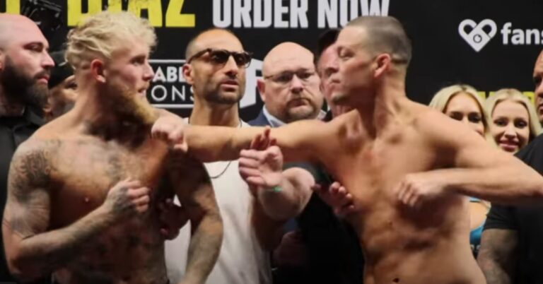 Video – Jake Paul and Nate Diaz get a little chippy in final staredown
