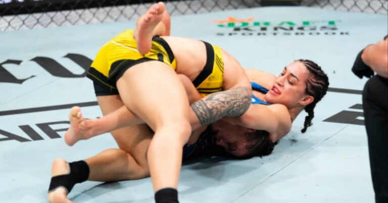 Tatiana Suarez submits ex-Champion Jessica Andrade with wicked guillotine choke – UFC Nashville Highlights