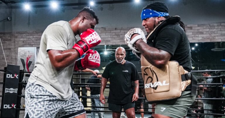 Ex-UFC champ Francis Ngannou shows off incredible physique after training session with ‘Iron’ Mike Tyson