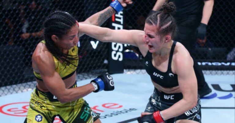 Erin Blanchfield narrowly defeats Taila Santos in close title eliminator decision win – UFC Singapore Highlights