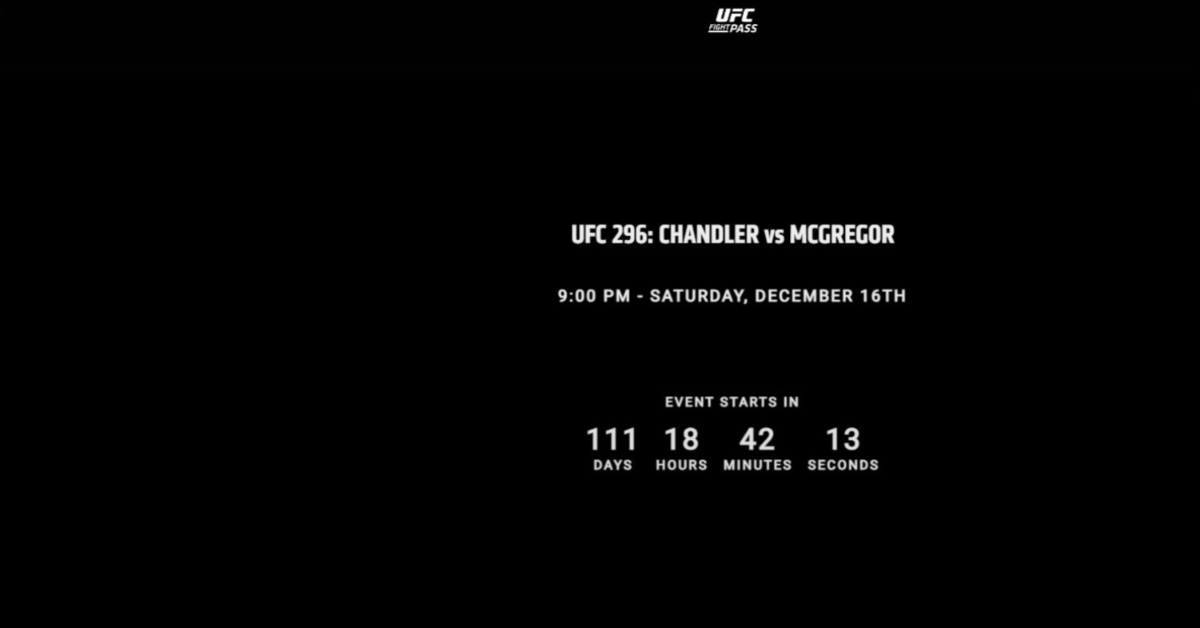 UFC Fight Pass leak confirms UFC 296 Conor McGregor vs. Michael Chandler fight