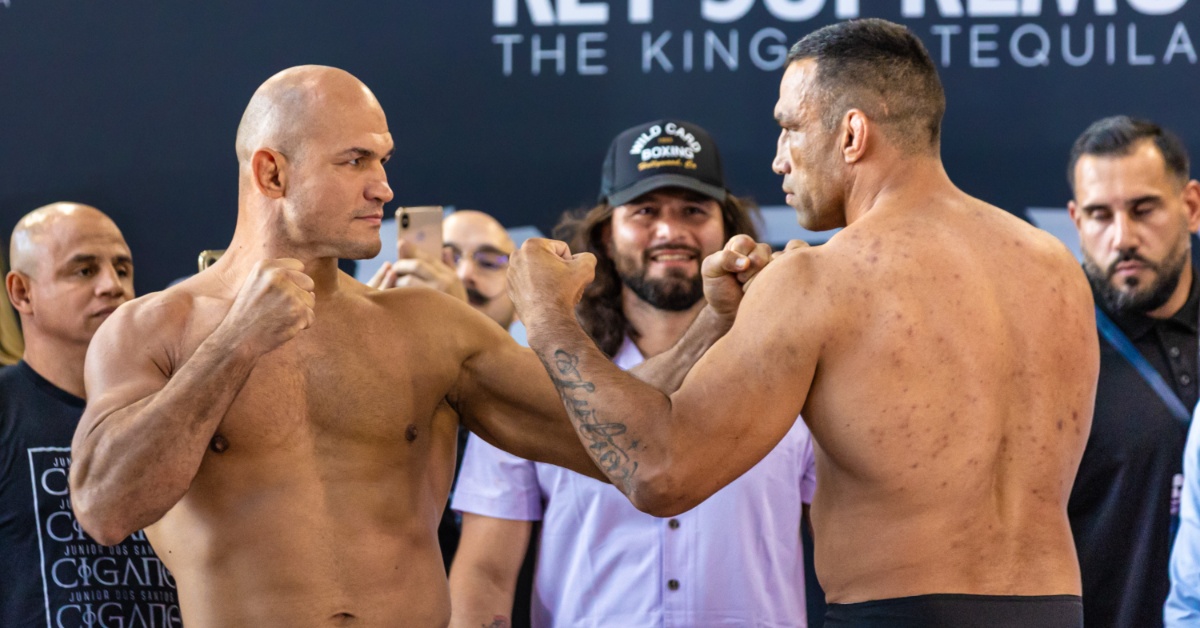 Former UFC foes Junior dos Santos and Fabricio Werdum face off ahead of bare knuckle MMA fight 1 dos Santos