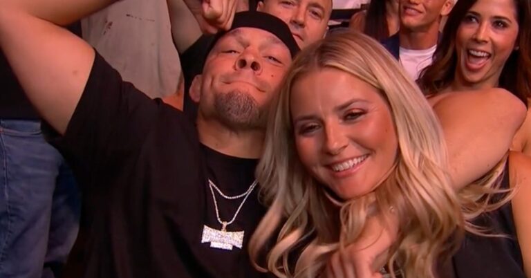 Fan favorite Nate Diaz makes an appearance at Noche UFC alongside his wife, Misty Brown