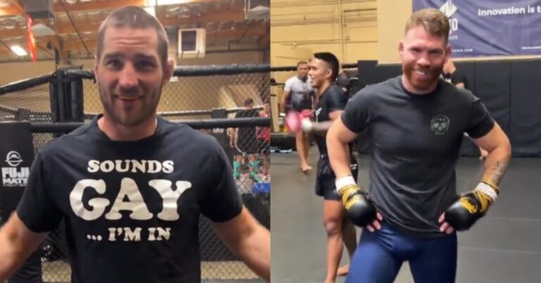 Video: UFC champ Sean Strickland shows off his new shirt before training with Paul Felder