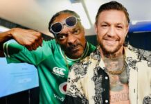 Conor McGregor meets Snoop Dogg in Dublin shadowboxes in front of him UFC